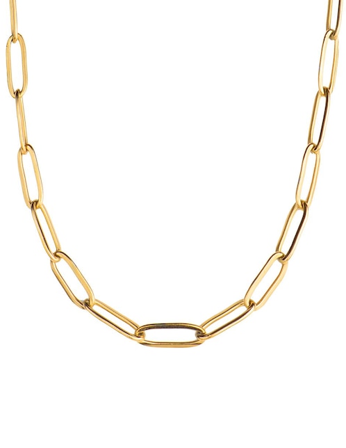 Cadena de acero inoxidable en baño de oro 18 k para hombre 1