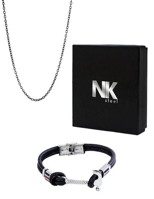 Set de joyería NK Steel pulsera de perlas con acero inoxidable y aretes de  estrella de acero inoxidable