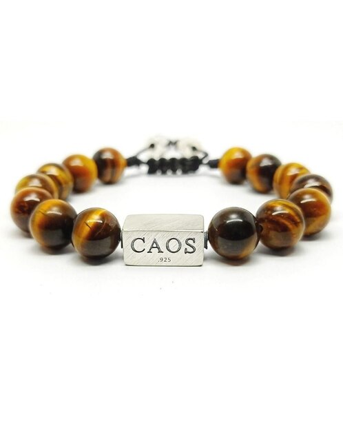 Pulsera Caos de plata con acabado brillante