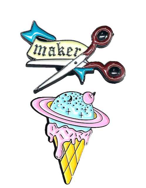 Set de pin Sarosa tijeras y helado