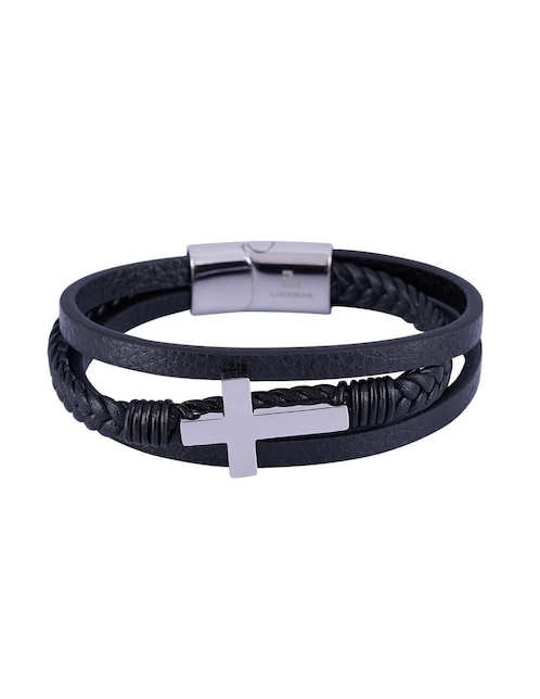 Pulsera luckman de acero inoxidable joyería luckman con acabado semi brillante