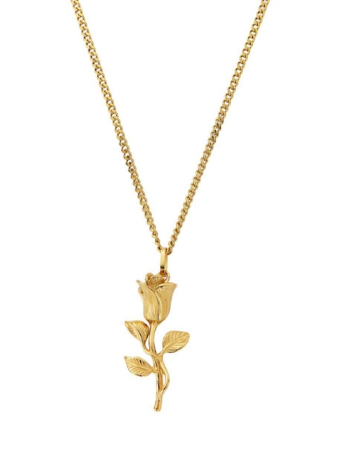 Collar de flor Cruze Rosa de baño de oro 18 K