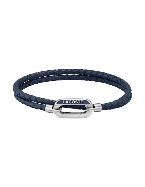 Pulsera Lacoste de piel Starboard con acabado brillante