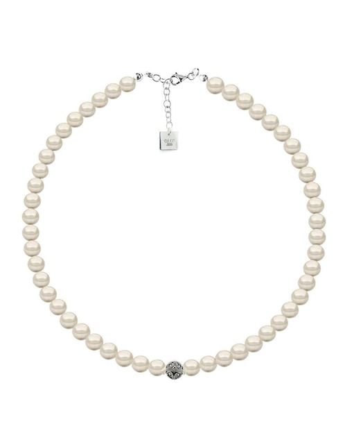 Collar circular Caos Perlas de Cristal de plata P 925