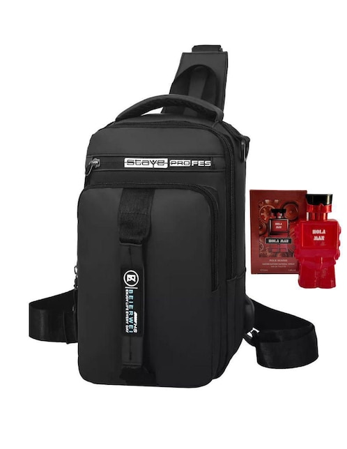 Set mochila bandolera 4Men para hombre 1