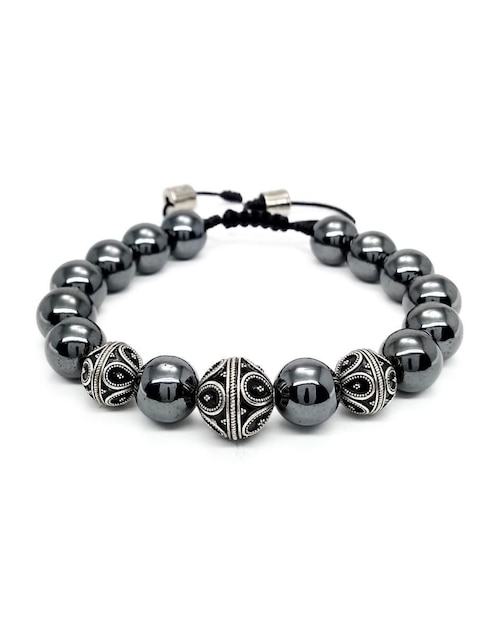 Pulsera caos de plata P 925 Bloodstone con acabado brillante
