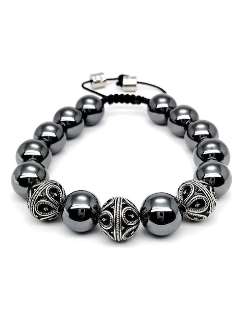 Pulsera caos de plata P 925 Bloodstone con acabado brillante