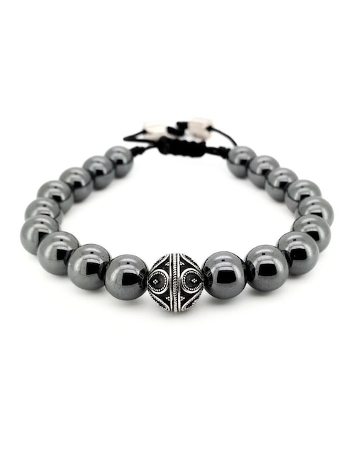 Pulsera caos de plata P 925 Bloodstone con acabado brillante