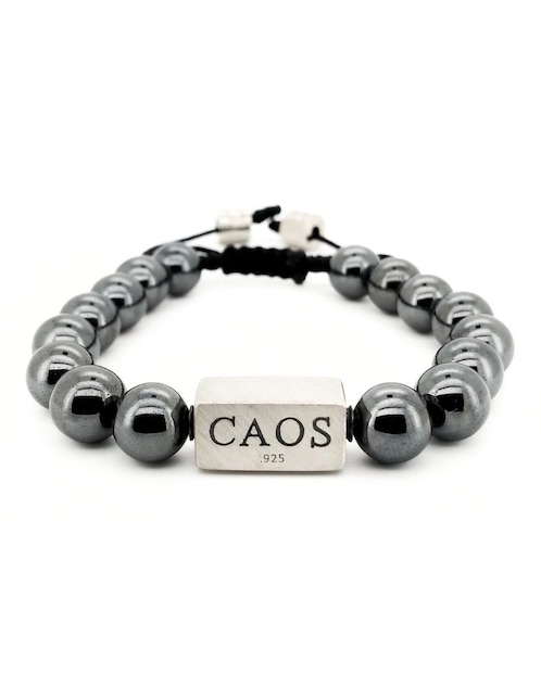 Pulsera caos de plata P 925 Bloodstone con acabado brillante