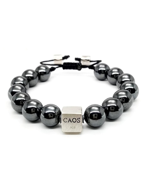 Pulsera caos de plata P 925 Bloodstone con acabado brillante
