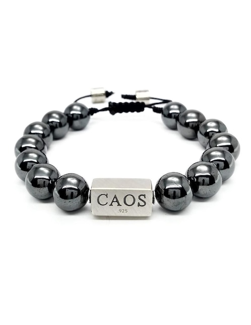 Pulsera caos de plata P 925 Bloodstone con acabado brillante