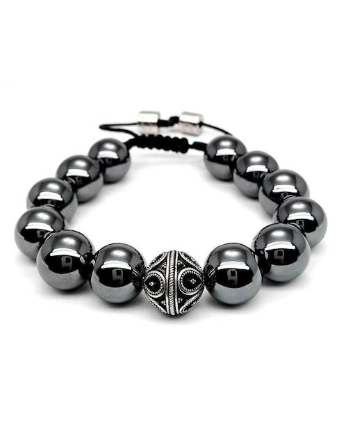 Pulsera caos de plata P 925 Bloodstone con acabado brillante