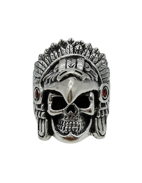 Anillo de cráneo Vadalú Plata Guerrero Águila P 925 de plata pulido