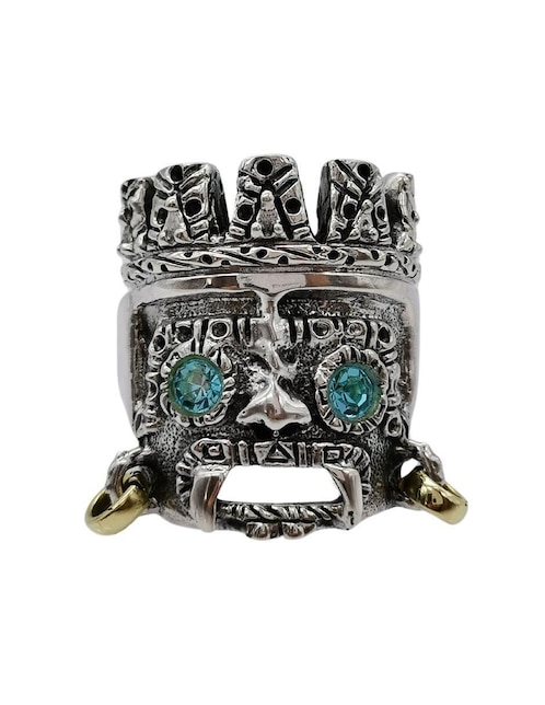 Anillo rectangular Vadalú Plata Tlaloc con Aretes P 925 de plata pulido