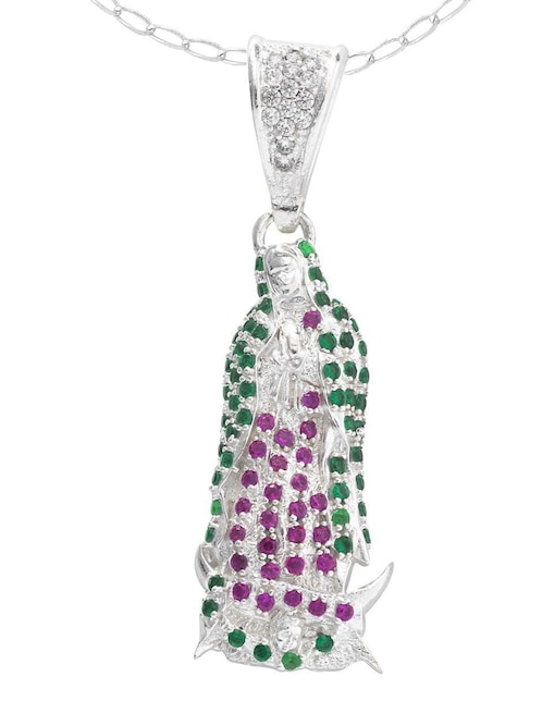 Collar virgen de guadalupe Horoz de plata P 925