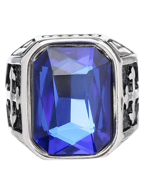 Anillo rectangular Lombrozo brillante