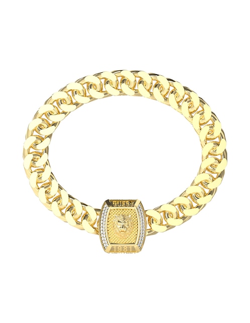 Brazalete Guess con zirconia Lion King con acabado pulido