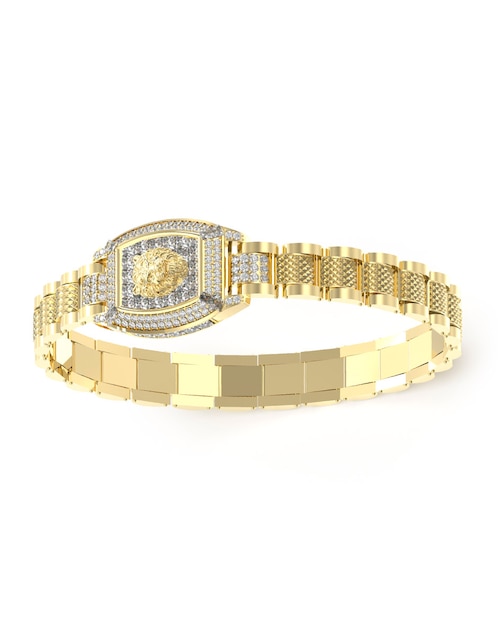 Brazalete Guess con zirconia Lion King con acabado pulido