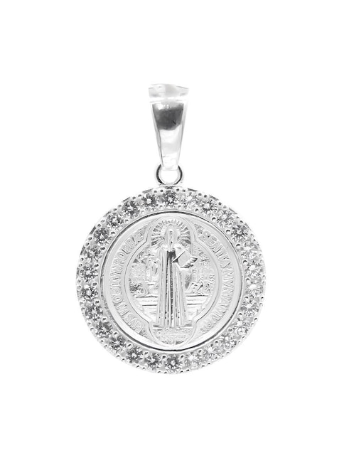 Dije redondo Boscaini san benito de plata P 925