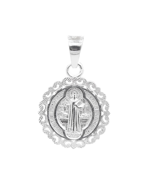 Dije redondo san benito de plata P 925