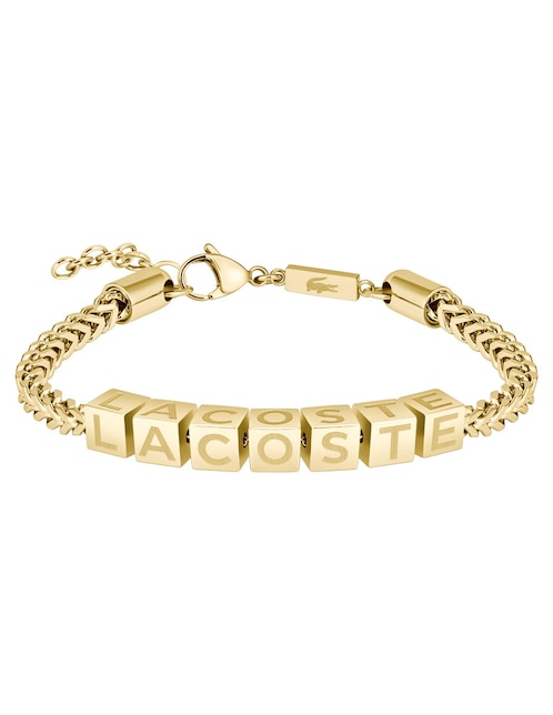 Brazalete Lacoste Script con acabado brillante