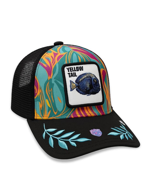 Gorra visera curva snapback Knite Trucker Yellow Tail para hombre