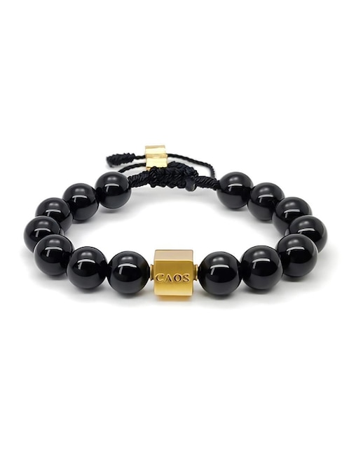 Pulsera Caos 18 k con acabado chapa de oro