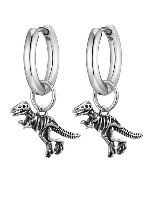 Arracadas de dinosaurio con acabado pulido