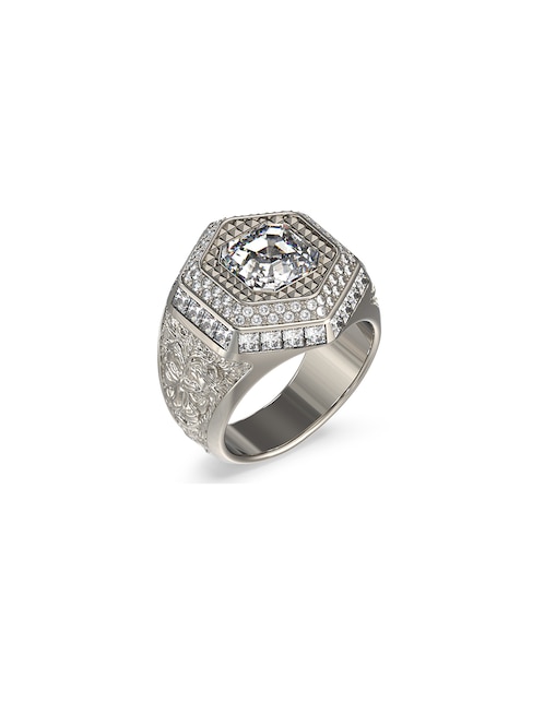 Anillo de león Guess cristal acabado pavé