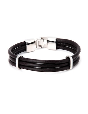 Set de joyería NK Steel pulsera de piel sintética con acero inoxidable y porta billetes de acero inoxidable