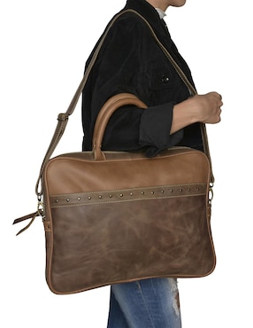 Bolsa messenger Hj Hinojosa de piel para hombre