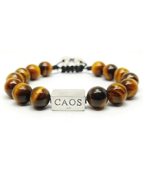 Pulsera Caos de plata con acabado brillante