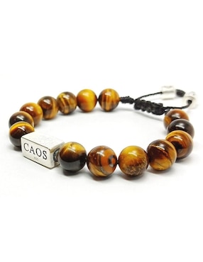 Pulsera Caos de plata con acabado brillante