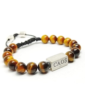 Pulsera Caos de plata con acabado brillante