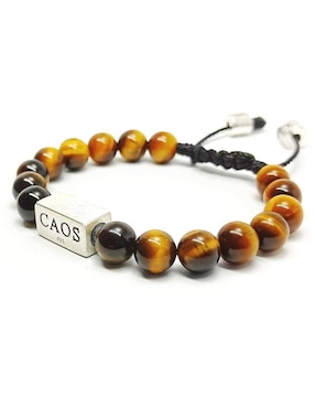 Pulsera Caos de plata con acabado brillante