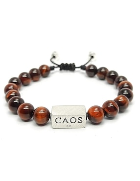 Pulsera Caos nabucco de plata con acabado brillante