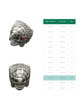 Anillo de calavera Vadalú Plata Cazador P 925 de plata pulido