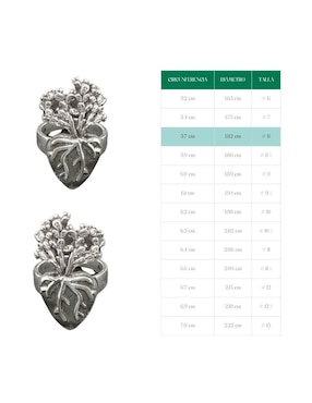 Anillo de corazón Vadalú Plata P 925 de plata pulido