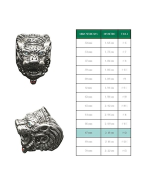 Anillo de león Vadalú Plata Animales P 925 de plata brillante