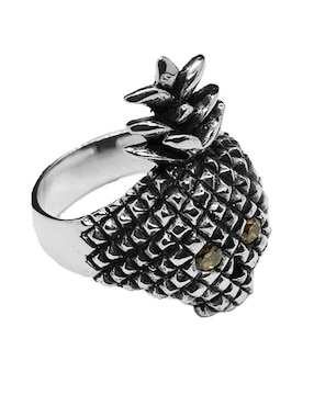Anillo de cráneo Vadalú Plata P 925 de plata brillante