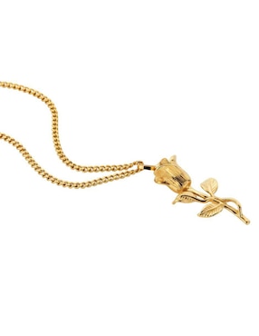 Collar de flor Cruze Rosa de baño de oro 18 K