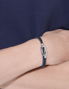 Pulsera Lacoste de piel Starboard con acabado brillante