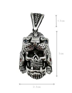 Dije de cráneo Vadalú Plata prehispanico de plata P 925