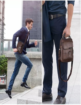 Bolsa crossbody Lab.G de cuero para hombre