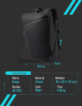 Mochila con portalaptop Bange para hombre