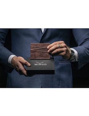 Tarjetero Mingo de cuero para hombre