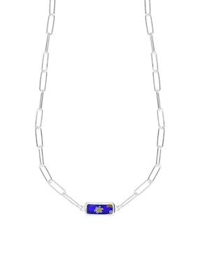 Collar Rectangular Clio Blue De Plata P 925