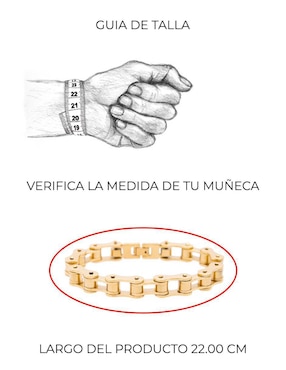 Pulsera Boscaini Estilo Cadena De Bicicleta con acabado pulido
