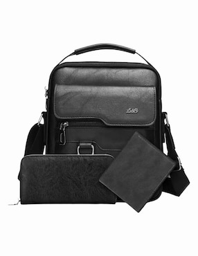 Set Bolso Bandolera De Cuero Para Hombre