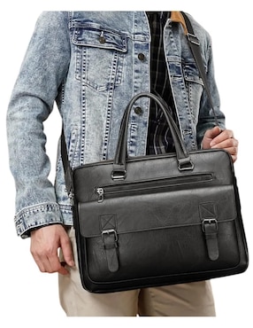 Maletín porta laptop Genérica 14 pulgadas de cuero